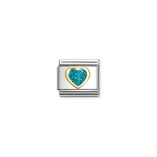 Load image into Gallery viewer, Nomination Composable Classic Link, Heart, Turquoise Glitter - Product Code - 030220 08