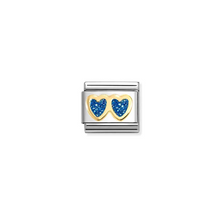 Load image into Gallery viewer, Nomination Composable Classic Link, Double Heart, Blue Glitter - Product Code - 030220 11