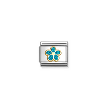 Load image into Gallery viewer, Nomination Composable Classic Link, Flower, Turquoise Glitter -Product Code - 030220 16