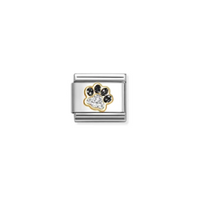 Load image into Gallery viewer, Nomination Composable Classic Link, Paw Print, Black &Silver Glitter - Product Code - 030220 22