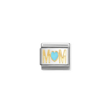 Load image into Gallery viewer, Nomination Composable Classic Link, Yellow Gold Mom, Blue Heart - Product Code -  030272 83