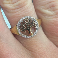Load image into Gallery viewer, Tree of Life Yellow Gold Stone Set Ring - Product Code - VX821