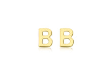 Load image into Gallery viewer, 9ct Yellow Gold 'B' Initial Stud Earrings - Product Code -1.59.1824