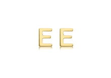 Load image into Gallery viewer, 9ct Yellow Gold 'E' Initial Stud Earrings - Product Code - 1.59.1827