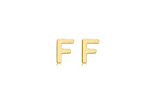 Load image into Gallery viewer, 9ct Yellow Gold 'F' Initial Stud Earrings - Product Code - 1.59.1828
