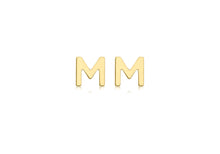 Load image into Gallery viewer, 9ct Yellow Gold 'M' Initial Stud Earrings - Product Code - 1.59.1835