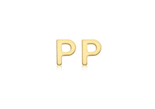 Load image into Gallery viewer, 9ct Yellow Gold 'P' Initial Stud Earrings - Product Code - 1.59.1838