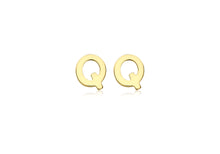 Load image into Gallery viewer, 9ct Yellow Gold 'Q' Initial Stud Earrings - Product Code - 1.59.1839