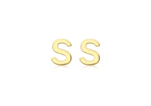 Load image into Gallery viewer, 9ct Yellow Gold 'S' Initial Stud Earrings - Product Code - 1.59.1841