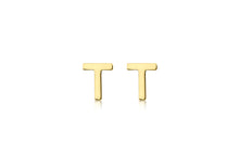 Load image into Gallery viewer, 9ct Yellow Gold 'T' Initial Stud Earrings - Product Code - 1.59.1842