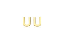 Load image into Gallery viewer, 9ct Yellow Gold 'U' Initial Stud Earrings - Product Code - 1.59.1843