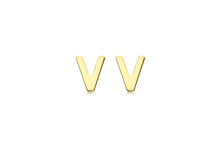 Load image into Gallery viewer, 9ct Yellow Gold 'V' Initial Stud Earrings - Product Code - 1.59.1844