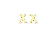 Load image into Gallery viewer, 9ct Yellow Gold 'X' Initial Stud Earrings - Product Code - 1.59.1846