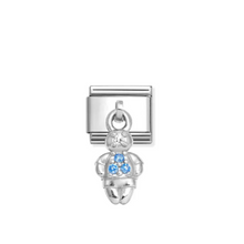 Load image into Gallery viewer, Nomination Composable Classic Link, Boy Pendant with Blue Stones - Product Code - 331800 29