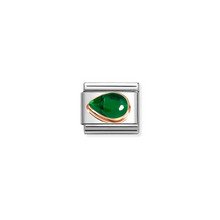 Load image into Gallery viewer, Nomination Composable Classic Link, Green Stone Drop, Left - Product Code - 430605 004