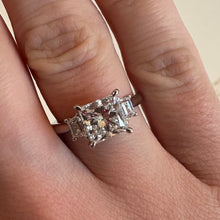 Load image into Gallery viewer, Platinum Two Carat Princess Cut & Baguette Lab Diamond Ring - Product Code - LB14