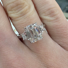 Load image into Gallery viewer, Platinum 3 Carat Lab Diamond Emerald Cut Ring - Product Code - LB31