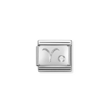 Load image into Gallery viewer, Nomination Composable Classic Link, Silver Zodiac Signs with White Stone | Available Here | CLICK HERE FOR ALL ZODIAC SIGNS