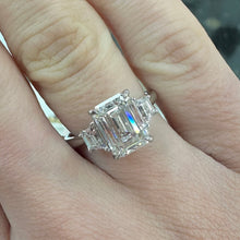 Load image into Gallery viewer, Platinum 3 Carat Lab Diamond Emerald Cut Ring - Product Code - LB31