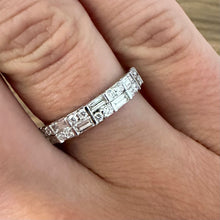 Load image into Gallery viewer, 18ct White Gold Baguette & Round Diamond Band - Product Code - B472