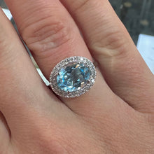 Load image into Gallery viewer, Blue Topaz & Diamond Ring - Product Code - Wx286