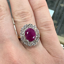Load image into Gallery viewer, Burma Ruby & One Carat of Diamonds Ring - Product Code - E624