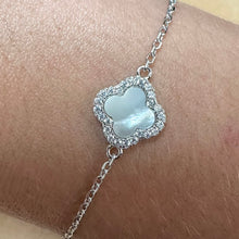 Load image into Gallery viewer, Sterling Silver, Mother of Pearl & Stone Set Clover Bracelet - Product Code - 8.23.8152