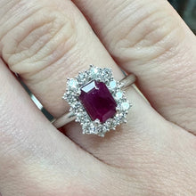 Load image into Gallery viewer, 1.10ct Ruby &amp; Diamond White Gold Ring - Product Code - G816
