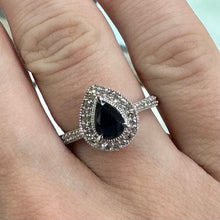 Load image into Gallery viewer, Sapphire Pear Shaped Diamond Ring - Product Code - G804