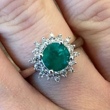 Load image into Gallery viewer, 1.25ct Emerald &amp; Diamond Ring - Product Code - G829
