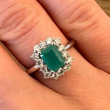 Load image into Gallery viewer, 1.10ct Emerald &amp; Diamond Ring - Product Code - G839
