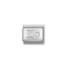 Load image into Gallery viewer, Nomination Composable Classic Link, Silver Zodiac Signs with White Stone | Available Here | CLICK HERE FOR ALL ZODIAC SIGNS