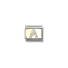 Load image into Gallery viewer, Nomination Yellow Gold with Silver Glitter Initial Charms | A - Z Available Here | CLICK HERE FOR ALL LETTERS