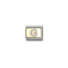 Load image into Gallery viewer, Nomination Yellow Gold with Silver Glitter Initial Charms | A - Z Available Here | CLICK HERE FOR ALL LETTERS