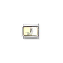 Load image into Gallery viewer, Nomination Yellow Gold with Silver Glitter Initial Charms | A - Z Available Here | CLICK HERE FOR ALL LETTERS