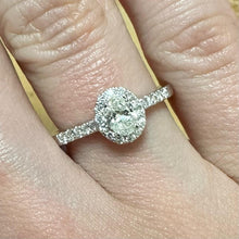 Load image into Gallery viewer, 18ct White Gold Oval Diamond Halo Ring - Product Code - E583