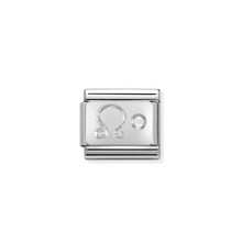 Load image into Gallery viewer, Nomination Composable Classic Link, Silver Zodiac Signs with White Stone | Available Here | CLICK HERE FOR ALL ZODIAC SIGNS
