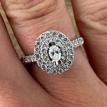 Load image into Gallery viewer, Oval Diamond Halo Design Ring - Product Code - G884