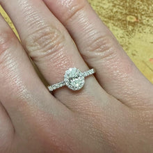 Load image into Gallery viewer, 18ct White Gold Oval Diamond Halo Ring - Product Code - E583
