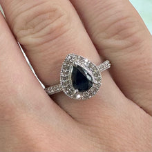 Load image into Gallery viewer, Sapphire Pear Shaped Diamond Ring - Product Code - G804