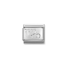 Load image into Gallery viewer, Nomination Composable Classic Link, Silver Zodiac Signs with White Stone | Available Here | CLICK HERE FOR ALL ZODIAC SIGNS