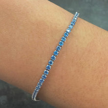 Load image into Gallery viewer, Silver Blue Stone Set Bracelet - Product Code - I997