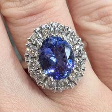 Load image into Gallery viewer, Diamond and Tanzanite White Gold Ring - Product Code E567