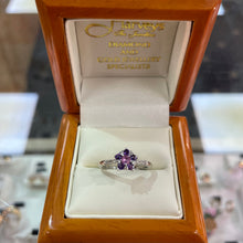 Load image into Gallery viewer, Amethyst & Diamond Flower Ring - Product Code - A333