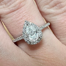 Load image into Gallery viewer, 18ct Pear Cut Diamond Halo Ring - Product Code - G854