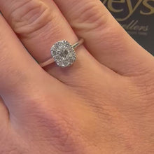 Load and play video in Gallery viewer, 18ct White Gold Emerald & Round Diamond Designer Ring - Product Code - B474 - Pre Order Available with 4 - 6 week lead time