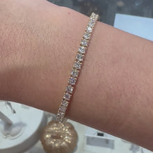 Load and play video in Gallery viewer, Five Carat Lab Diamond Yellow Gold Tennis Bracelet - Product Code - LB2