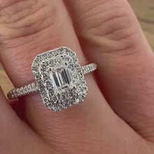 Load and play video in Gallery viewer, 18ct White Gold Emerald Cut Diamond Ring - Product Code - G865