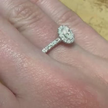 Load and play video in Gallery viewer, 18ct White Gold Oval Diamond Halo Ring - Product Code - E583
