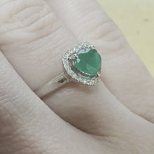 Load and play video in Gallery viewer, Heart Shaped Emerald &amp; Diamond Ring - Product Code - G849
